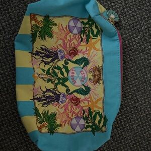 Estee Lauder coastal tropical seashell Cosmetic Bag - Blue and Yellow